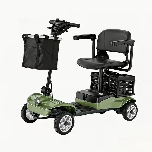 Senior Electric Mobility Scooter, Ergonomic Handle, Electromagnetic Brake, LED Light, Shopping Basket, 264.55LB Load, Safe Travel